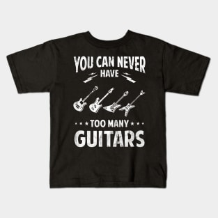 You can never have many guitars "The white Vintage version" Kids T-Shirt